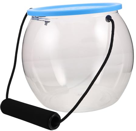 Toyvian Plastikfischglas Mit Deckel Tragbares Fischglas Transparentes Runde Blumenvase Fischbecken Für Erwachsene Für Strandaktivitäten Und Partydekoration
