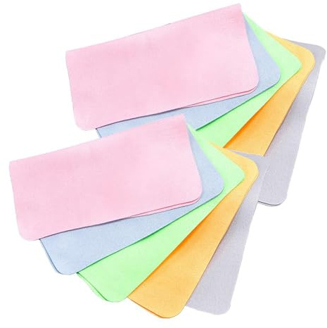 Evadollina Chiffons pour Lunettes, Paquet de 10, Chiffons nettoyants 14 x 14 cm, Microfibre de qualité Optique, Chiffon de Nettoyage pour Bijoux