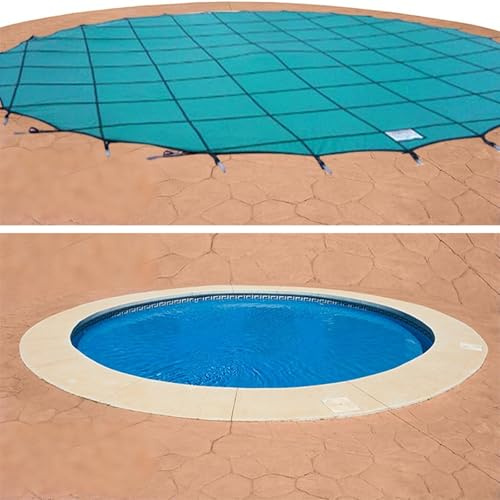 Pool Sicherheitsabdeckung 1 2 4 6 10 M Winter-Sicherheitsabdeckung Für Runde Eingebaute Pools, Strapazierfähige Poolabdeckung Mit Netz, Poolplanen Für Holzdecks/Betonböden(Green,13ft/400cm)