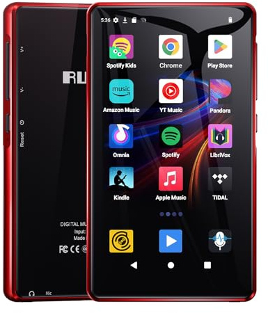 RUIZU 163GB Android MP3 Player with Bluetooth and WiFi, 4.5 Touchscreen Music Player with Spotify, Parental Control, Pandora, Amazon Music, Audible, Speaker, HiFi MP4 MP3 Player for Kids, Support 1TB