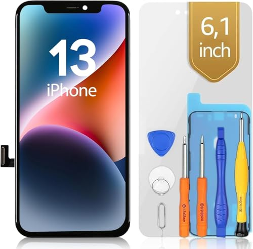 bokman Pantalla para iPhone 13 (6.1''), Táctil LCD de Repuesto con Kit de Herramientas de Reparación(Face ID, True Tone Programable)