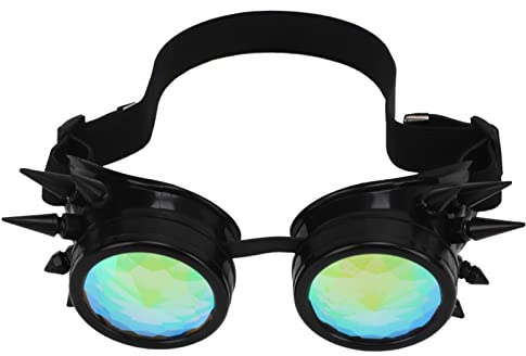 Socobeta Steampunk Kalejdoskop Goggles Retro PC ABS Halloween Party Dekoration Rekvisita (Svart)