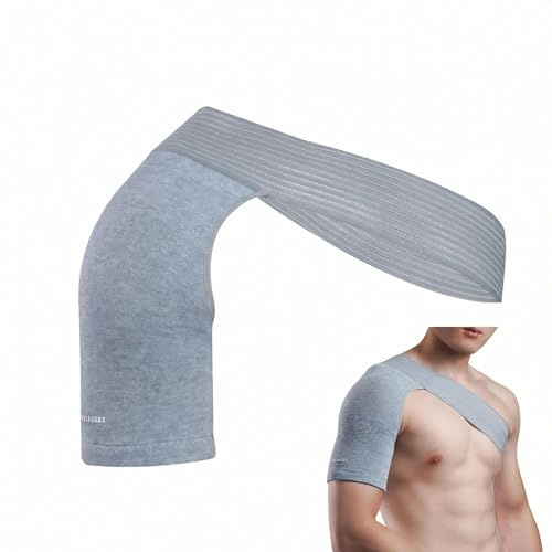 LUVDECO 1 soporte de hombro para hombres y mujeres, manguito rotador de compresión con cabestrillo flexible, estabilizador de hombro de ajuste universal para recuperación de lesiones y corrección de