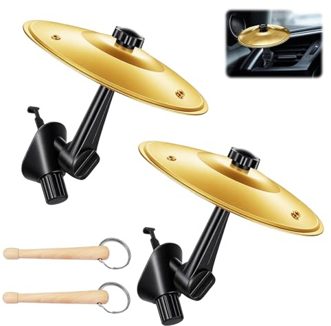 Tamburi per auto, 2 pezzi, mini bacino per auto, auto, crash bacino con percussione, tamburo Cymbals per auto, percussioni auto, decorazione per tutti i tipi di veicoli, batteristi, amanti della
