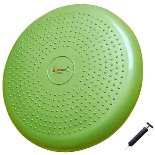 AppleRound Inflated Wobble Cushion with Hand Pump, Air Stability Board (Extra Thick), Core Balance Disc for Adults, Sensory Wiggle Seat for Kids, Flexible Seating for All Age, 13.5in / 34cm Diameter