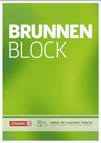 10X BRUNNEN Briefblock A4 BRUNNEN unlin gelocht