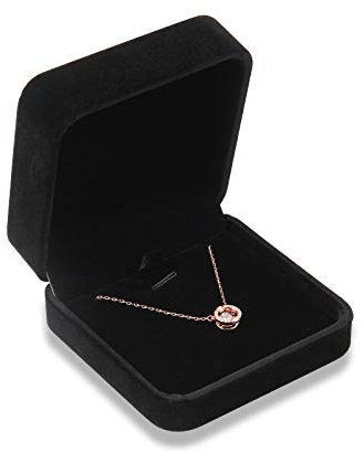 Bujingyun Sammet halsband hänge armband display box smycken presentförpackning (svart färg)