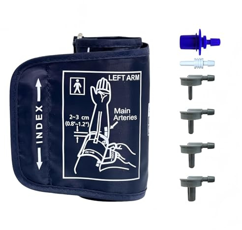 ISFORU - Manguito de presión arterial, puño pequeño de 17-22 cm para monitor de presión arterial, puño de repuesto para presión arterial digital superior del brazo con 6 conectores reemplazables para