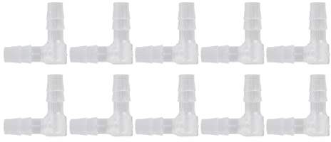 10st Armbågsslang 90 Grader Plast Hullning L Form Ledadapter med Lika Hullningar Passning (6 mm)