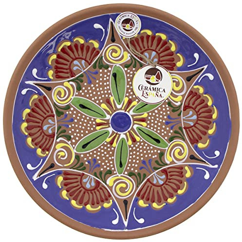 CERÁMICA ESPAÑA | Plato Decorativo de Pared | Modelo D30 | Cerámica 100% Hecho a Mano | 21x21x2.5 cm