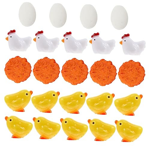 Warmhm 24stücke Kükendekoration Aus Harzschmuck Kükenmodell Und Künstlichem Kükenhandwerk Zarte Küken Miniatur Ornament Für Innen Und Außenbereich