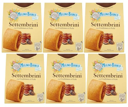 MULINO BIANCO Settembrini -Biscotti italiani di pasta frolla con marmellata di fichi 300g (Settembrini, x6)