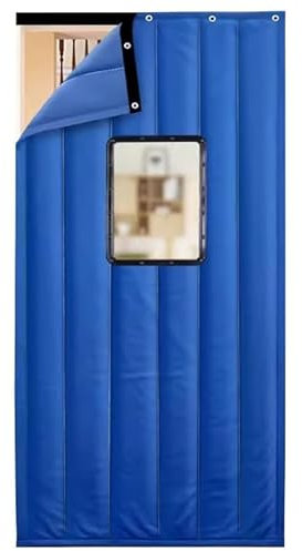 WHYATT Wärmeschutzvorhang, Türvorhang, Wärmeisolierter Türvorhang, Schalldichte, Geräuschreduzierende, Winddichte Tür (Color : Blue, Size : 39.4x90.5in/100x230cm)