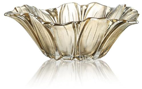 JUNYFFF Large Glass Crystal Fruit Bowl Candy Bowl Serving Bowl Decorative Bowl Home/Office Multipurpose Tray Crystal Eco-Friendly Glass Bowl, 30Cm,Grey