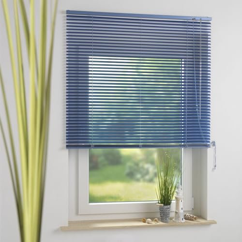 Aluminium-Jalousie, Wand -und Deckenmontage, Breite: 120 cm/Länge: 160 cm, Farbe: hellblau