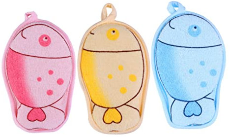 FOMIYES 3stücke Badeschwämme Cartoon Fisch Design Weiche Und Hautfreundliche Reinigungsschwämme Für Babybad Für Sanfte Babypflege
