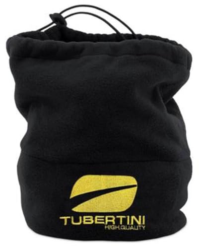Tubertini Warm Scaldacollo Uomo in morbido Pile, taglia unica con coulisse. Nero - Giallo con logo