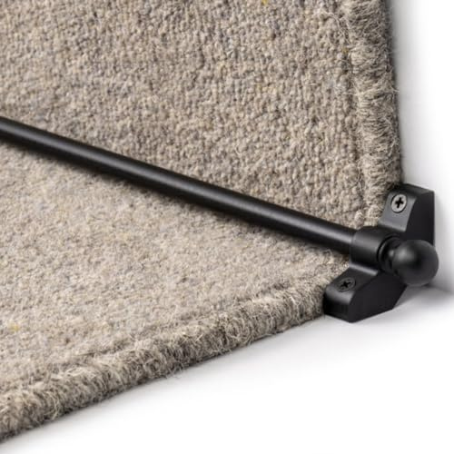 FloorPro Stair Rods - 35.4 (89cm) Width - Easy to Fit - Hollow Stair Carpet Runner Bars Affordable Cheap and New (Black)
