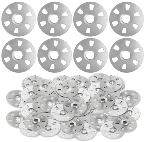 Rondelle Diametro 35 mm, 100 Rondelle Facili da Fissare, Rondelle per Piastre Isolanti, Rondelle Easy Fix, Rondelle per Supporti Piastrelle, Rondelle di Fissaggio, per Chiodi per Cartongesso