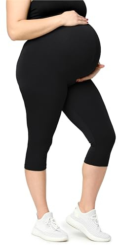 Merry Style stora storlekar damer 3/4 mammaleggings av viskos MS10-461, svart, 6XL stor