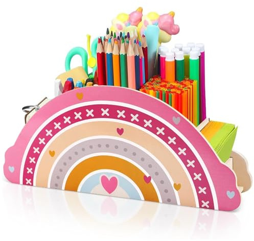 CHENKEE Pencil Holder, Stationery Organizer, Supply Caddy Desk Organizer, Acrylic Pen Holder Supply Caddy for Home Office Desktop Storage Stationery Supplies