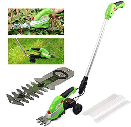 Cizalla de césped inalámbrica de 3,6 V, Cortasetos de Campo 2 en 1, eléctrica pequeña con batería/Cargador de Iones de Litio de 2000 Mah, Utilizada para podar Plantas o Cultivar césped