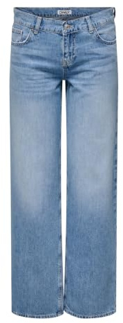 ONLY Femme Onlbrenda Low Wide DNM Cro158 Noos Jean Large, Bleu Denim Clair Moyen., L / 30L EU