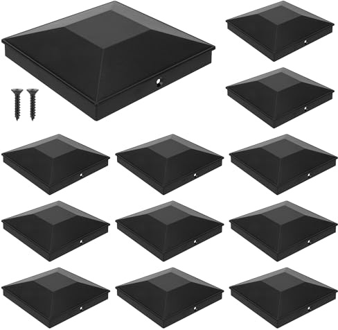 SANKINS 14 x 14 cm Holzzaunpfostenkappen, dekorative Deckpfostenkappen für den Außenbereich, PP-Kunststoff, wasserdicht, UV-beständig, für Holzzaunpfosten/Decks/Korridore vor Rissen und Verrottung, 12