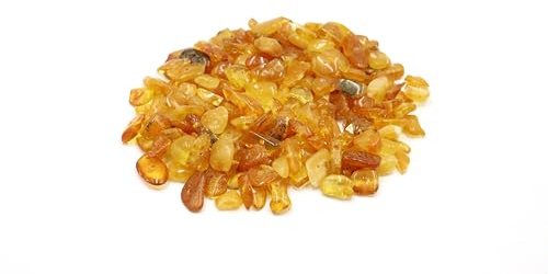 Amber US Baltisk rå bärnsten med 1,1 mm hål. Bärnsten, 4–15 mm, Certifierad, Perfekt för smyckestillverkning