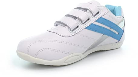 Womens Shoes Womens Trainers Ladies Trainers Touch Fasten Shoes Touch Fastening Trainers Casual Shoes Casual Trainers Black/White/Fuchsia 6 UK