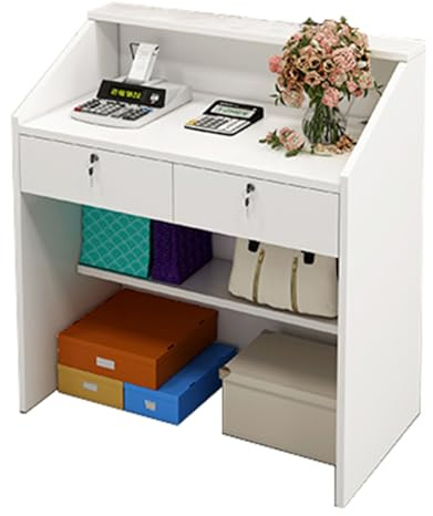 Mostrador De Recepción De Oficina, Tienda O Recepción, Muebles Blancos, Oficina, Clínica, Mostrador De Tienda, Ideal para Supermercados, Tiendas De Conveniencia, Hoteles