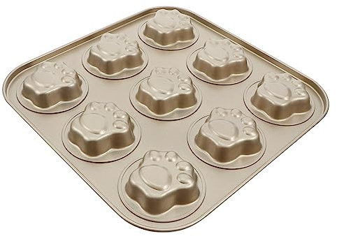 OFFSCH DIY Cat Paw Biscuit Mould 9-Cavity Carbon Steel Cookie Mold Kitchen Baking Tool for Homemade Biscuits and Cakes