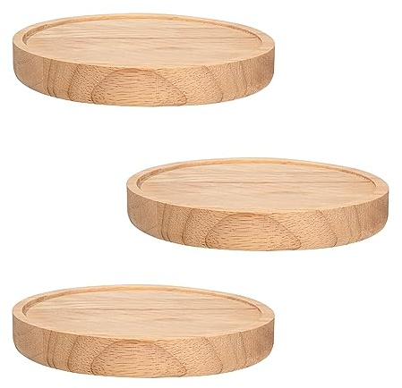 Wandregal 3er Set Rund Schweberegal, Holz Regalbrett Kleine Regale Wandablagen Moderne Deko, Pflanzenregal Hängeregal Wandboard für Schlafzimmer, Küche, Büro, Badezimmer, Wohnzimmer usw (Ø15cm)