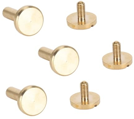 50 Set Rivetti Rotondi a Testa Piatta, Rivetti in Ottone e Viti per Cinture Borse Portafogli Scarpe con Installazione Multi Materiale, Ampio Scopo (10x15 mm/0,39x0,59 pollici)