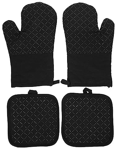 Cabilock Non-slip Insulated Gloves for Oven and Microwave Cotton and Silicone Material Heat Resistant for Baking and Kitchen Use