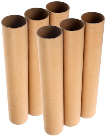 TEMPNAP 6 Papphülsen aus Papier Braun Stabil und Vielseitig 6 Stück-pack für Kunst Scrapbooking und Kreative Bastelprojekte