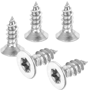 PATIKIL 50 Stück Universalschrauben Holz Senkkopfschrauben M5 x 12mm, 304 Edelstahl Holzschrauben Torx Schrauben Set für Möbel Fenster Tür Schrank Holzplatte Zäune Dachblech Trapezblech