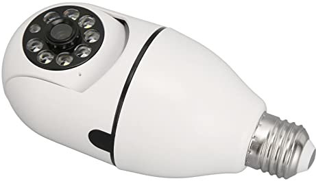 Caméra de sécurité de L'ampoule sans Fil, Caméra de Surveillance Panoramique HD 1080p avec Détection de Mouvement, Nocturne, Installation Facile, Vue à 360 Degrés