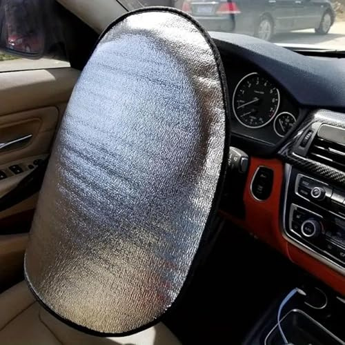 Thermische Lenkradabdeckung aus Aluminium, doppellagig, Schutz für das Auto, Sonne, Wärme, Universal, Überhitzungsschutz, einfach anzubringen und zu entfernen