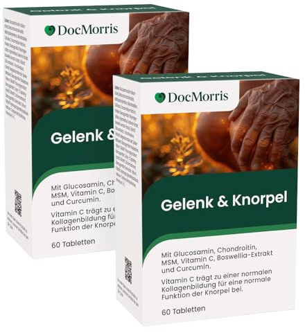 DocMorris Gelenk & Knorpel Duo – 2 x 60 Tabletten – Mit Glucosamin, Chondroitin, MSM, Curcumin & Vitamin C – 4-Monats-Versorgung