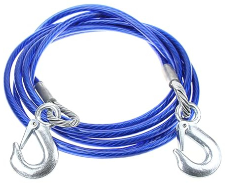 Cuerda de remolque de 4/5 m para recuperación de vehículos, cuerda de remolque con gancho, cable de remolque resistente, correa de cabrestante para remolque de coche