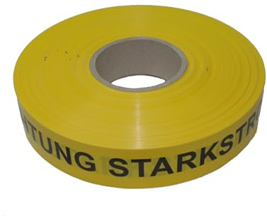 Fluid 20004 Road Warning Tape with Print Warning High Power Cable Underground Cable Warning Tape Length 250 m Width 40 mm