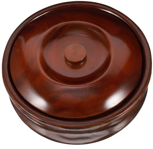 VALICLUD Cuenco de Madera con Tapa para Frutas y Aperitivos Recipiente Seguro para Snacks Postres y Frutas para Hogar y Tienda Diseño Simple y Retro