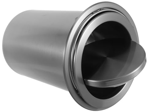 TOVINANNA Cubo de Basura de Cocina de Acero Inoxidable Empotrado Tapa Abatible Silenciosa Diseño Compacto para Encimera Juego de 3 Piezas para Hogar Restaurante y Hotel