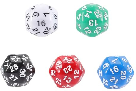 GARVALON Dadi a 30 Facce Acrilici Multicolore Set da 5 Pezzi Giocattolo Educativo per e Accessori per Giochi da Tavolo e Feste
