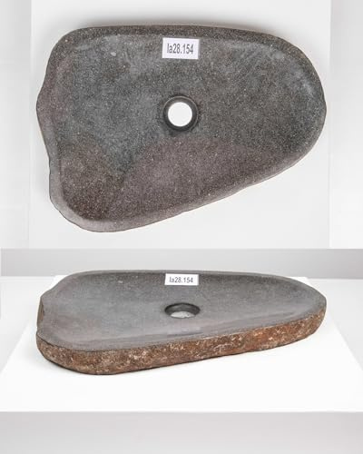 Lavabo piatto pietra 50 pietra naturale fiume lavabo da appoggio per bagno ospiti WC giardino lavandino in pietra WOHNFREUDEN