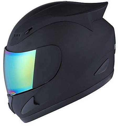 1Storm Motorcycle Bike Full FACE Helmet Mechanic MATT Black; Size M (55-56 CM 21.7/22.0 Inch)