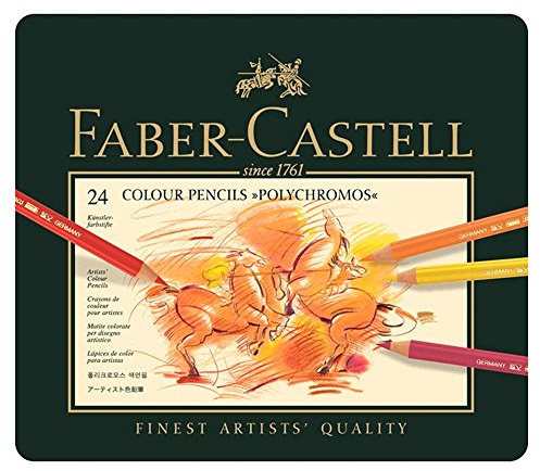 Faber-Castell 110024 - Künstlerfarbstift, 24 Polychromos Metalletui (1, 24er Metalletui)