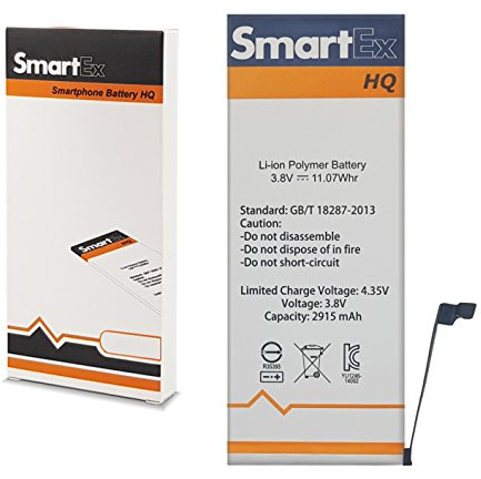 Smartex® Li-Ion Ersatz Akku/Batterie kompatibel mit iPhone 6 Plus / 2915 mAh | Akku ohne Ladezyklen | 24 Monate Garantie