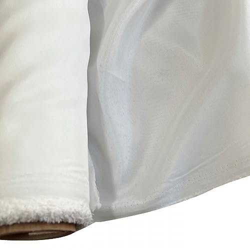 EU Fabrics Marquee Lining Fabric - 100% Polyester Habotai - Fire Retardant Curtain Linen Material - Exhibition for Drapes, Backdrops, Stages, Ceilings and Decorations - Ivory